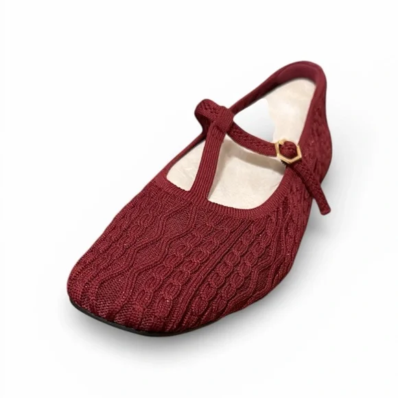 NEW! Vivaia Bordeaux metallic cable flats. 40.5 - Picture 1 of 5